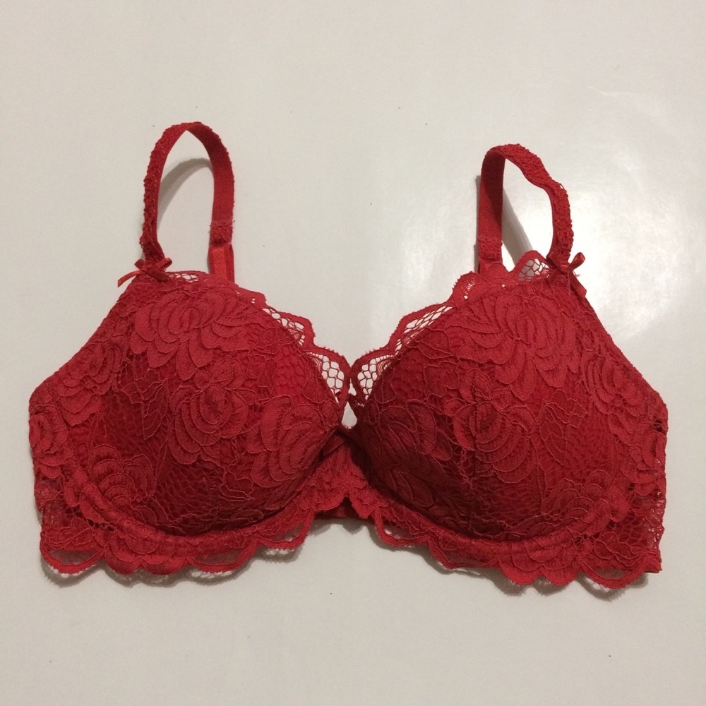 Adore Me Red Lace Underwire Bra - 32D